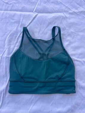 Lululemon Wake & Train Long Line Green Sports Bra Size 4